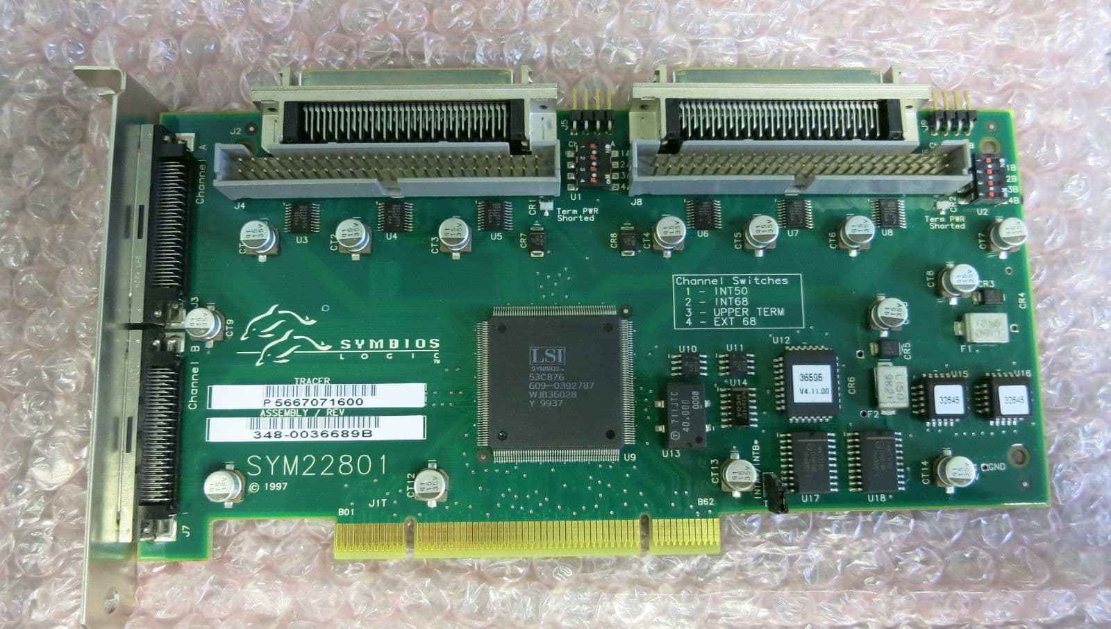 Symbios Logic 348-0036 SYM22801 2 Port Dual Channel SCSI PCI