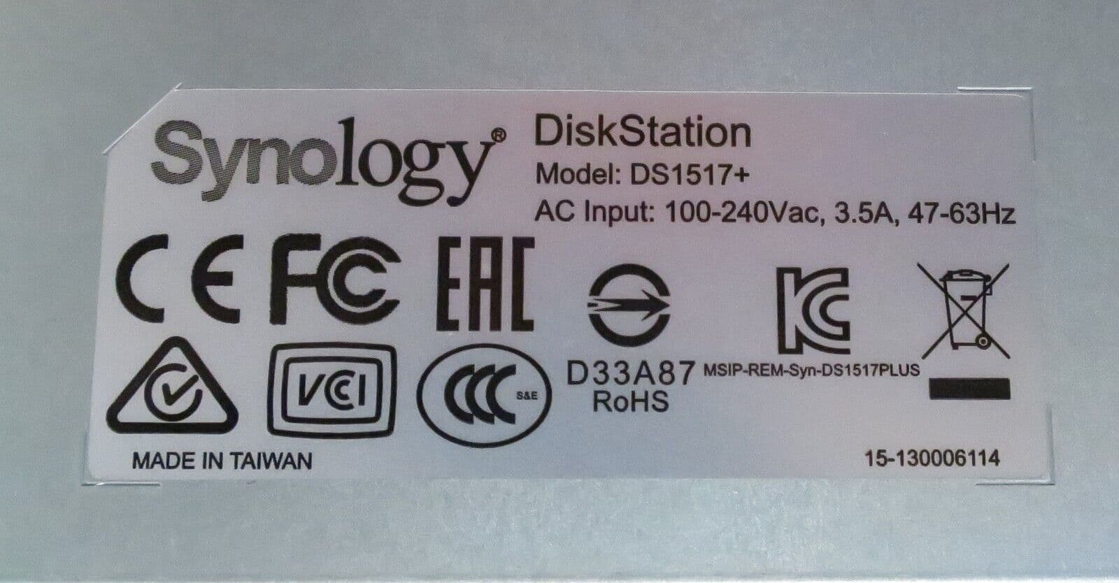 NAS Synology DS1511+ Avec 5 Baies Et 5 Disques 2 To - Occasion Fonctionnel
