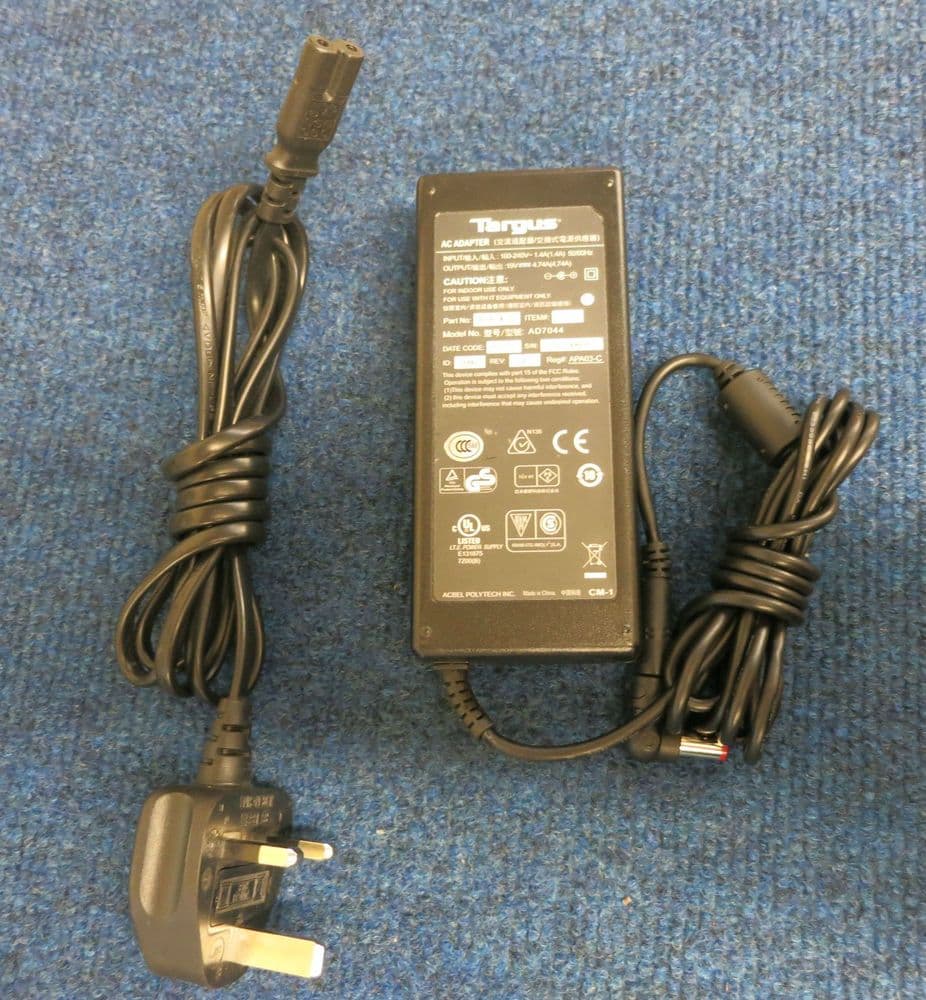 Targus AD7044 APA03EU Laptop AC Power Adapter Charger 90 Watt 19 Volts ...
