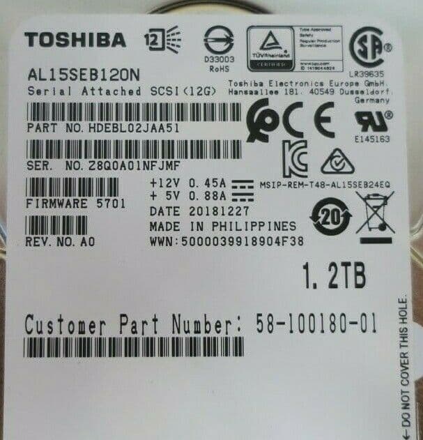 Toshiba 1 2TB 10K 2 5" SAS 12G 128MB Cache Enterprise Hard Drive HDD ...