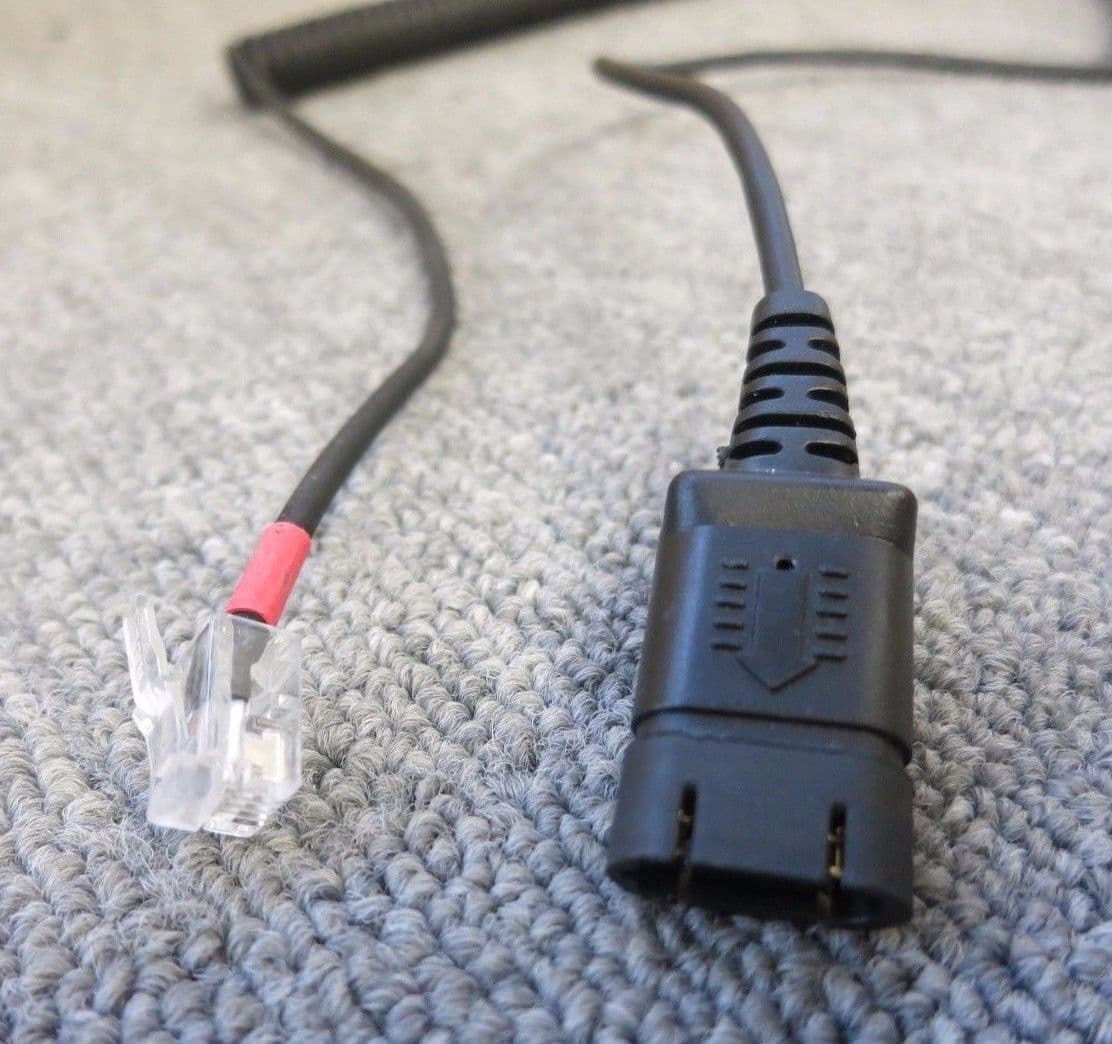 Unbranded Direct Connect Black Curl Coil Lead Cable For Telephone Headset