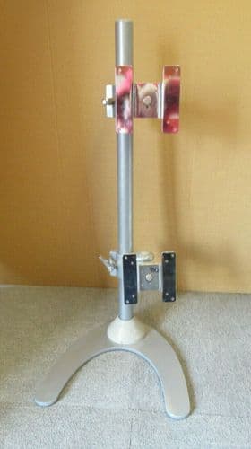 Vertical Stack Dual Double 13” To 27” VESA Monitors Desktop Stand Holder Silver
