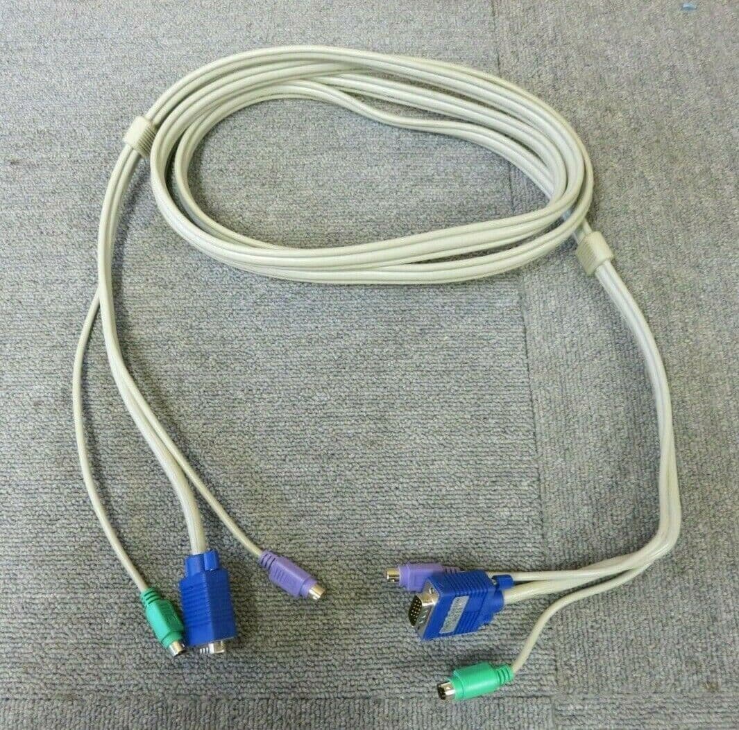 VGA Male And PS/2 To VGA Male And PS/2 KVM Switch Cable 3M White