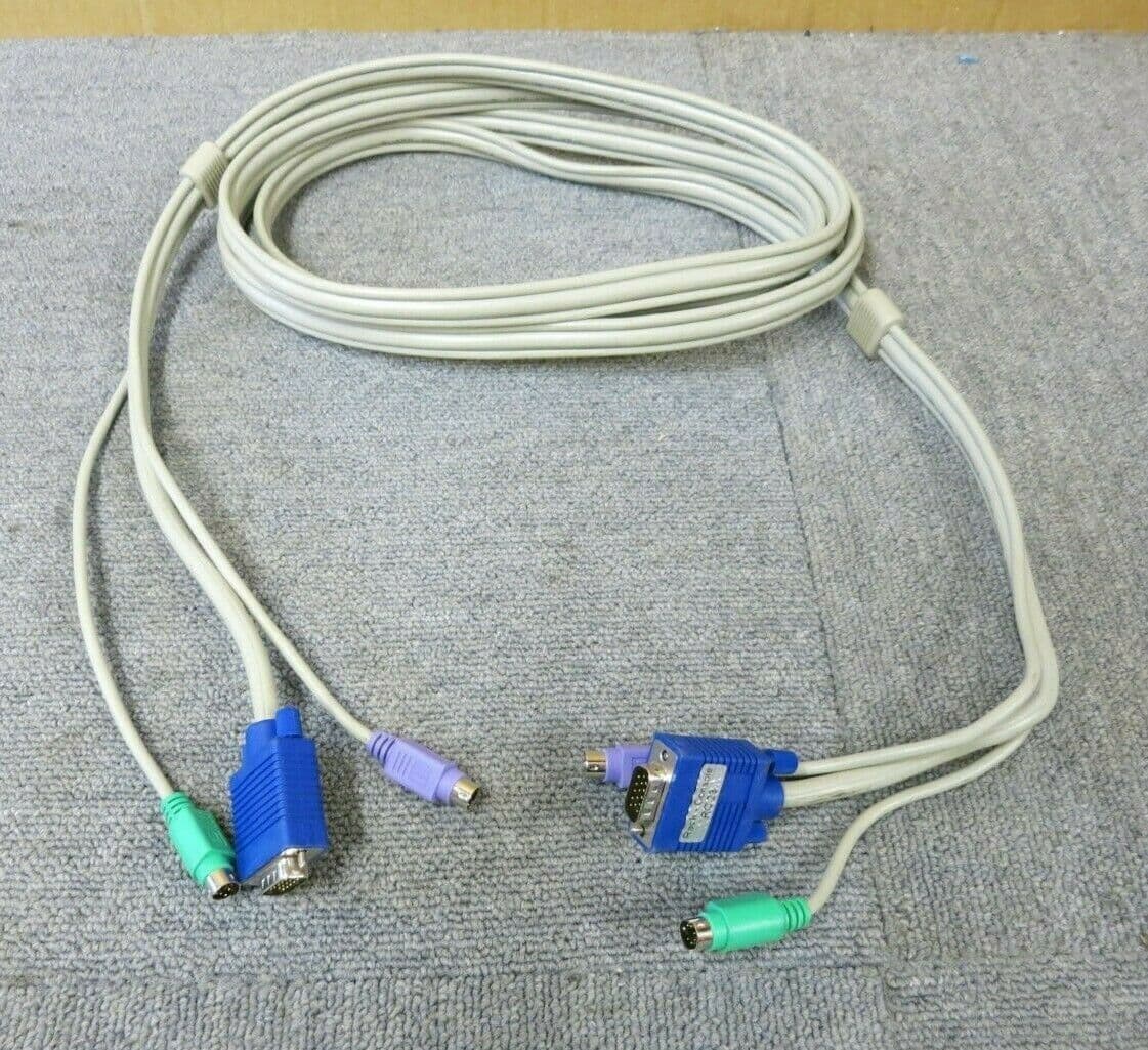VGA Male And PS/2 To VGA Male And PS/2 KVM Switch Cable 3M White