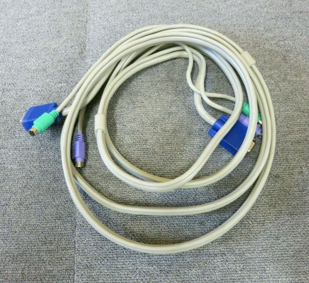 VGA Male And PS/2 To VGA Male And PS/2 KVM Switch Cable 3M White