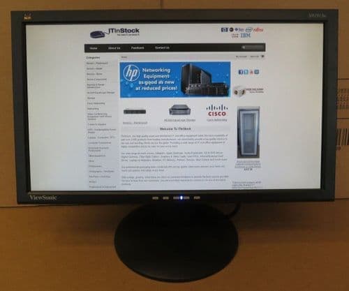 ViewSonic VA1913W 19" Black LCD TFT LED Flat Screen PC Monitor VGA