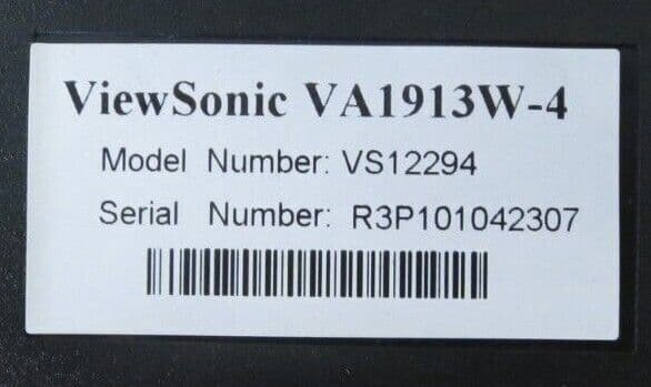 ViewSonic VA1913W 19" Black LCD TFT LED Flat Screen PC Monitor VGA