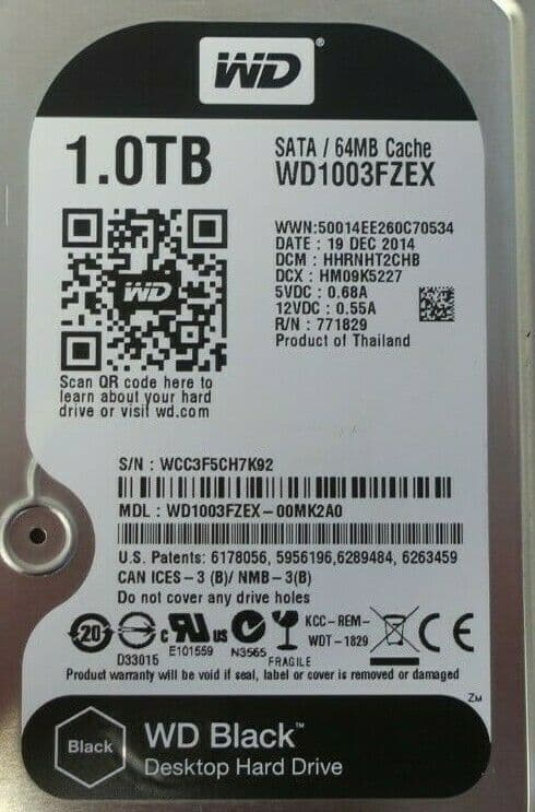 Wd1003fzex Wd Black 1tb Hard Drive Western Digital WD Black 1TB 5