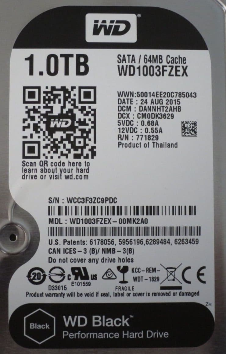 Western Digital WD Black 内蔵HDD 3.5インチ 1TB SATA 3.0(SATA 6Gb/s)  WD1003FZEX rdzdsi3 Amazon.com: WD1003FZEX WD Black 1TB 7200RPM Sata-6gbps Hard