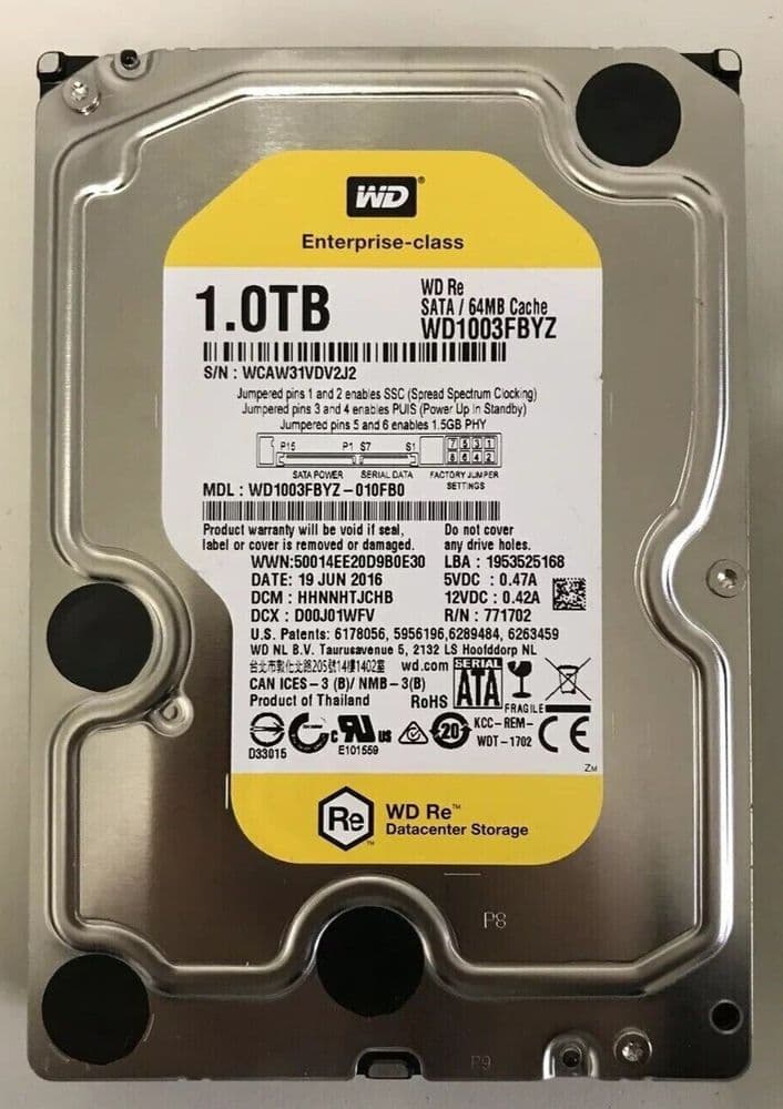 Western Digital WD RE 1TB 3 5" 7 2K SATA 6G 64MB Cache Hard Drive HDD ...