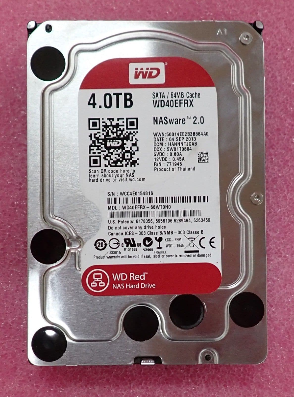 外付けハードディスク・ドライブ WD Red 4TB HDD WD40EFRX Amazon.com: Western Digital WD40EFRX WD Red NAS Hard Drive