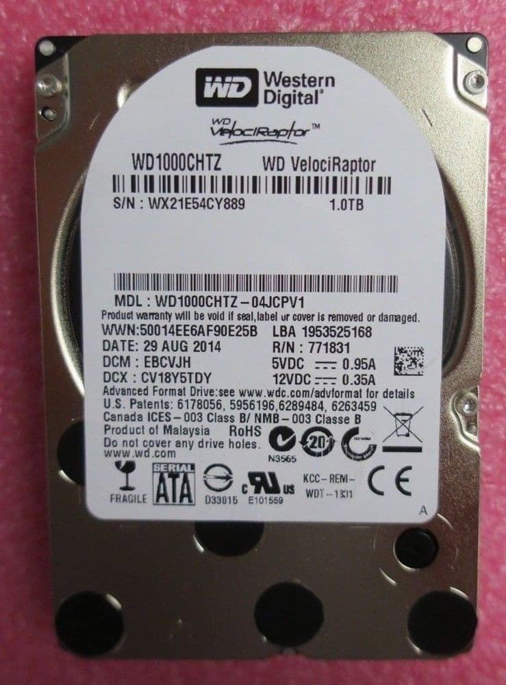 Western Digital WD VelociRaptor WD1000CHTZ 1TB 10K SATA 6Gb/s Hard ...