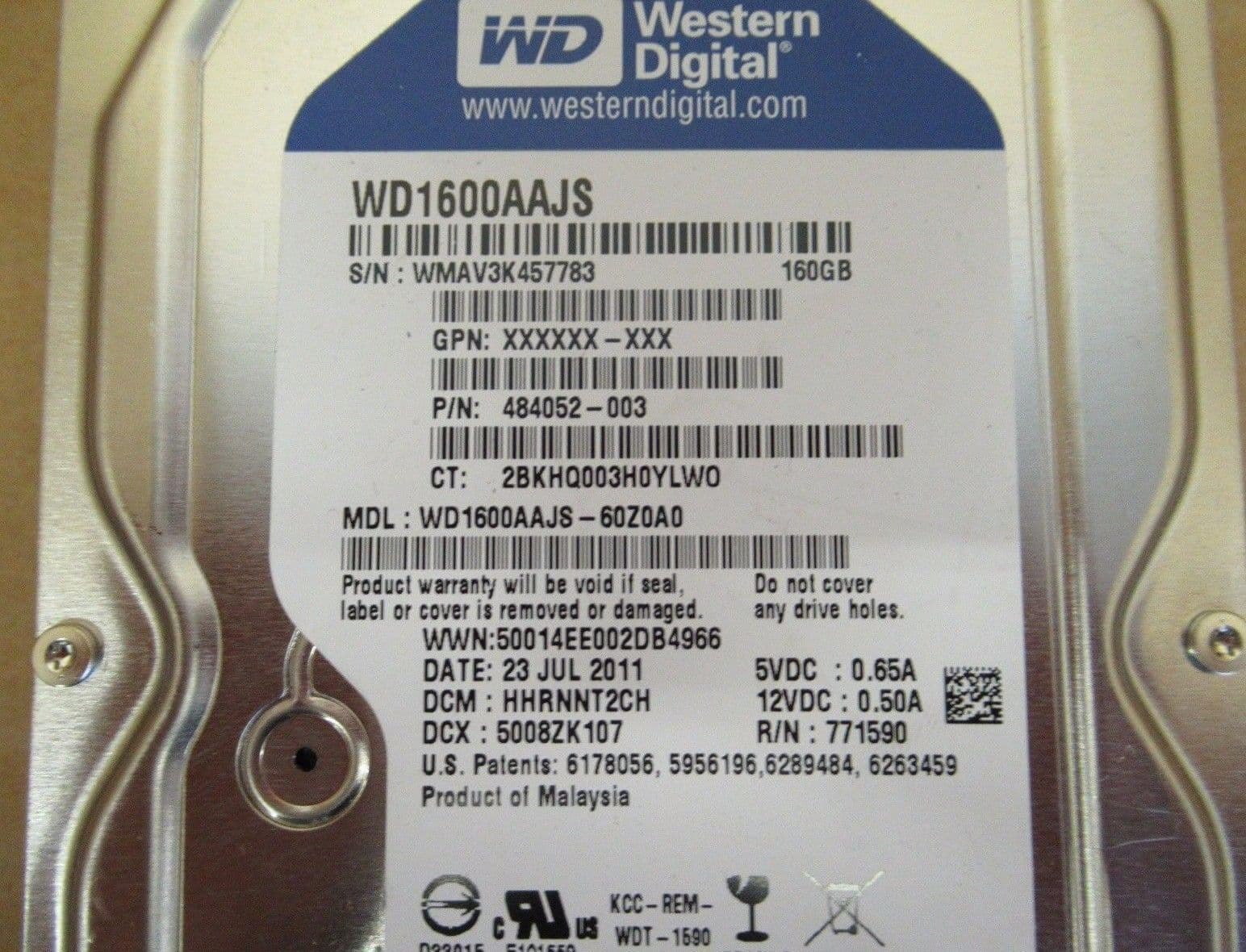 Western Digital WD1600AAJS - 3 5" 160GB 8MB SATA 3Gbs Hard Drive HDD