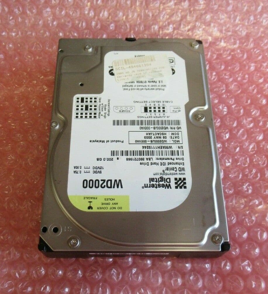 Western Digital WD2000JB 2000 GB (2TB) Hard Disk IDE 3.5'' - Usato In Ottime Condizioni