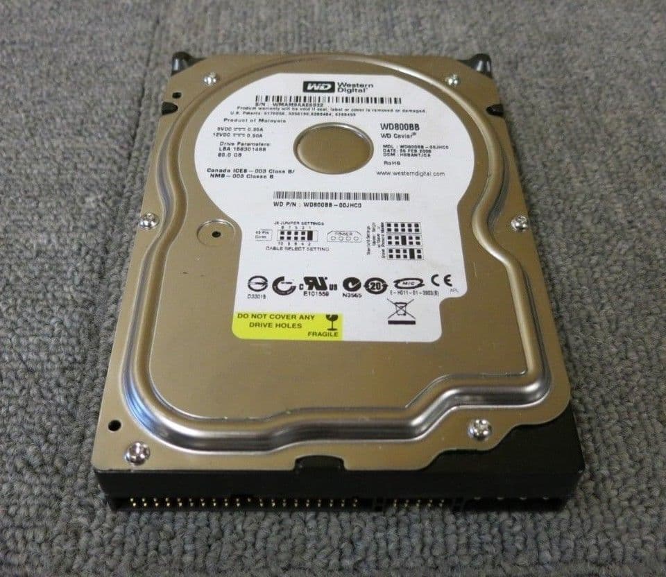 Western Digital WD800BB-00JHC0 80GB 7200RPM 2MB 3 5