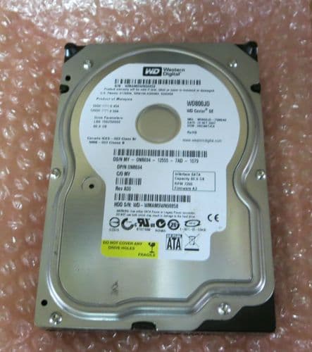 Western Digital WD800JD 0NR694 SATA 80GB 7200 RPM 8MB Buffer Internal Hard Drive