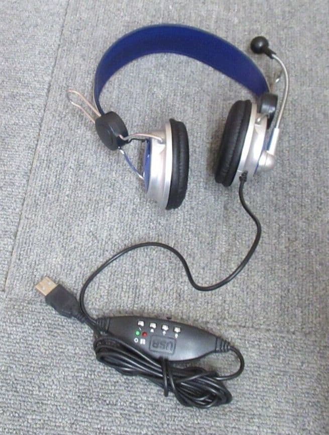 Wired USB Gaming Headset With Mic & Inline Control Blue For PC Computer Laptop