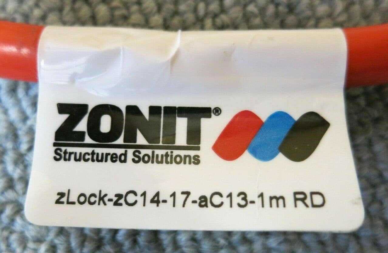 Zonit zLockzC1417aC131mRD IEC Dual Locking Cable 1M Red C14 To C13