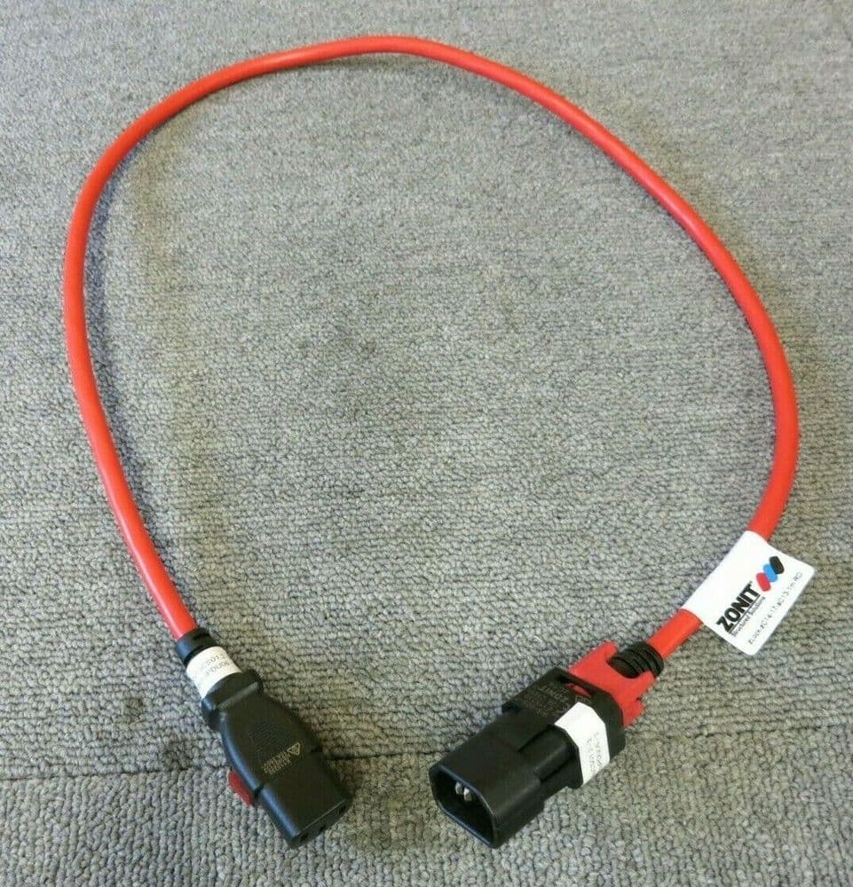 Zonit zLockzC1417aC131mRD IEC Dual Locking Cable 1M Red C14 To C13