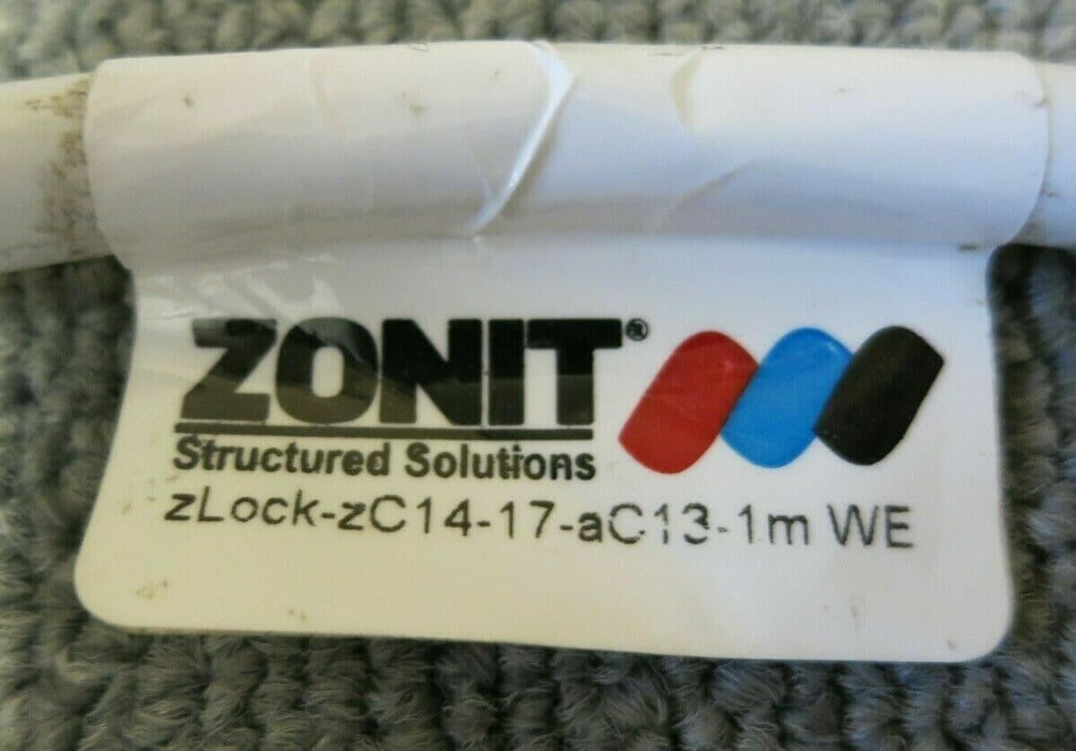 Zonit zLockzC1417aC131mWE IEC Dual Locking Cable 1M White C14 To C13