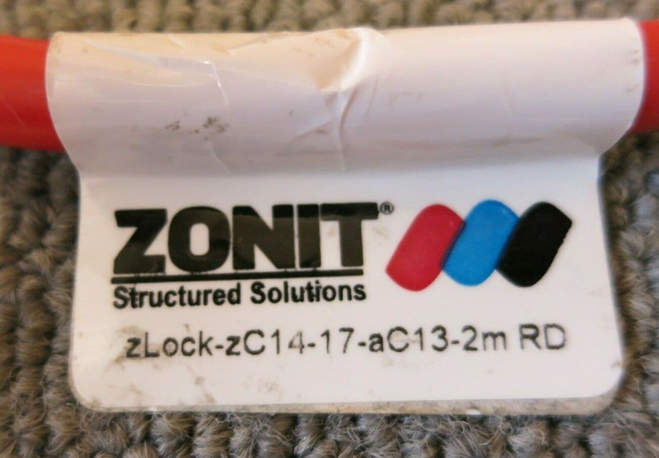 Zonit zLockzC1417aC132mRD IEC Dual Locking Cable 2M Red C14 To C13