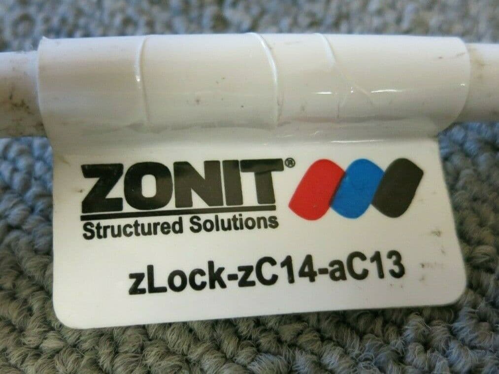 Zonit zLockzC1417aC132mWE IEC Dual Locking Cable 2M White C14 To C13