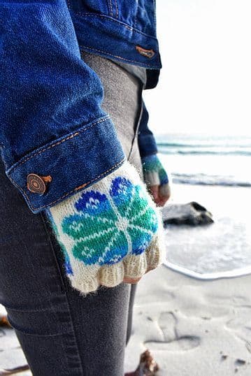 Fiesta Flooers Fingerless Gloves - Nicole Estelle Designs