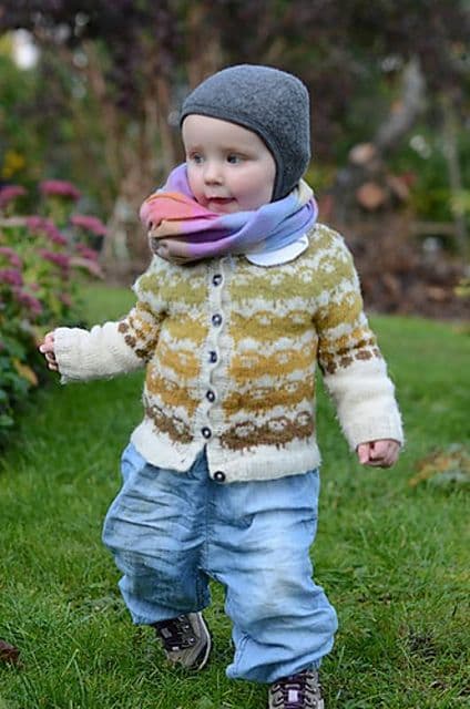Where the Wild Sheep Roam Children's Cardigan - Ann Myhre (Pinneguri)