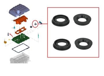 Ford Ranger 2.2 TDCi Pick Up TKE - T64 - 16V (01/2011+) - Engine Fuel Injector Seal Set (4)