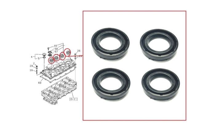 Isuzu D-Max / Rodeo 3.0TD Pick Up TFS85 Import - Engine Injector Nozzle Oil Seal Set (4)