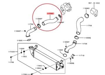 Mitsubishi L200 Pick Up 2.4DiD - KL1T (04/2015-06/2020) - Air Intake Turbo Inter Cooler Hose