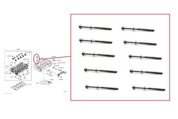 Mitsubishi L200 Pick Up 2.4DiD - KL1T (04/2015-06/2020) - Engine Cylinder Head Bolt Set (10)