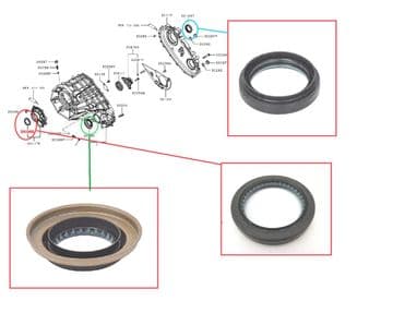 Mitsubishi L200 Pick Up 2.4DiD - KL1T (04/2015-06/2020) - Transfer Box Oil  Seal Set (3)