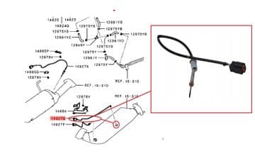 Mitsubishi Pajero/Shogun 3.2DiD MK4 - V88/V98 (09/2006+) - Exhaust Gas Temperature Sensor (2)