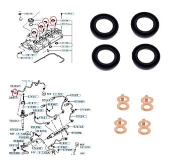 Mitsubishi Pajero/Shogun 3.2DiD MK4 - V88/V98 (09/2006+) - Fuel Injector O-Ring & R/C Seal Set