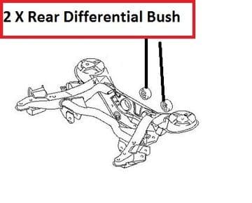 Mitsubishi Pajero/Shogun 3.2DID - V68/V78 (06/1999-08/2006) - Rear Differential Mount Bush Kit