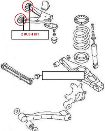 Mitsubishi Pajero/Shogun 3.2DID - V68/V78 (06/1999-08/2006) - Rear Upper Wishbone Arm Bushes