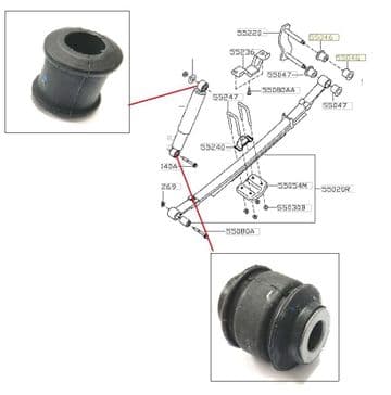 Nissan Navara D40 Pick Up 3.0DCi/TD (05/2010+) - Rear Shock Absorber Bush Kit (2 Pcs)
