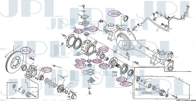Swivel Hub & Wheel Bearing Kit (Japan) For Nissan Patrol GU Y61 – Includes Hub Tool