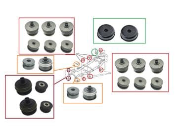 Nissan Patrol Y60 - 4.2Petrol - TB42 (10/1991+) - Sub Frame to Chassis Body Mount Bush Kit (12)