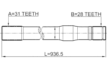 Nissan Patrol Y61 2.8TD - RD28 (10/1997- 02/2000) - Front Axle Drive Shaft L/H (W/O CV Joint)