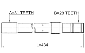 Nissan Patrol Y61 2.8TD - RD28 (10/1997- 02/2000) - Front Axle Drive Shaft R/H (W/O CV Joint)