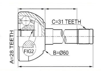 Nissan Patrol Y61 2.8TD - RD28 (10/1997- 02/2000) - Front Driveshaft Outer CV Joint