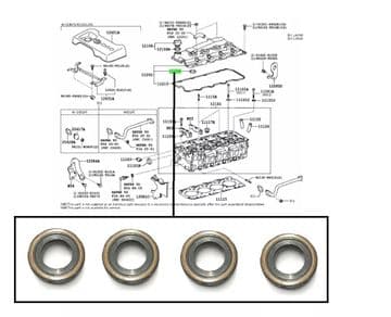 Toyota Hilux 2.5TD Pick Up D4D - KDN165 - MK5 (08/2001+) - Engine Injector Nozzle Oil Seal Set
