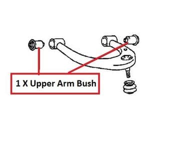 Toyota Land Cruiser 3.0TD Prado D4D - KDJ150 / KDJ155 (08/2009+) - Front Upper Wishbone Arm Bush Kit