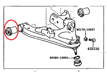 Toyota Land Cruiser Amazon 4.2TD - HDJ100 (01/1998-08/2007) - Front Lower Wishbone Arm Bush No-1