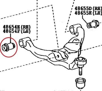 Toyota Land Cruiser Prado 4.0P V6 - VVTi - GRJ120 / GRJ125 (01/2003+) - Front Lower Arm Bush No-1