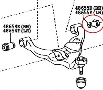 Toyota Land Cruiser Prado 4.0P V6 - VVTi - GRJ120 / GRJ125 (01/2003+) - Front Lower Arm Bush No-2