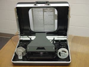 Microflim Projector 465 Portable Briefcase Microfilm / Microfiche Reader