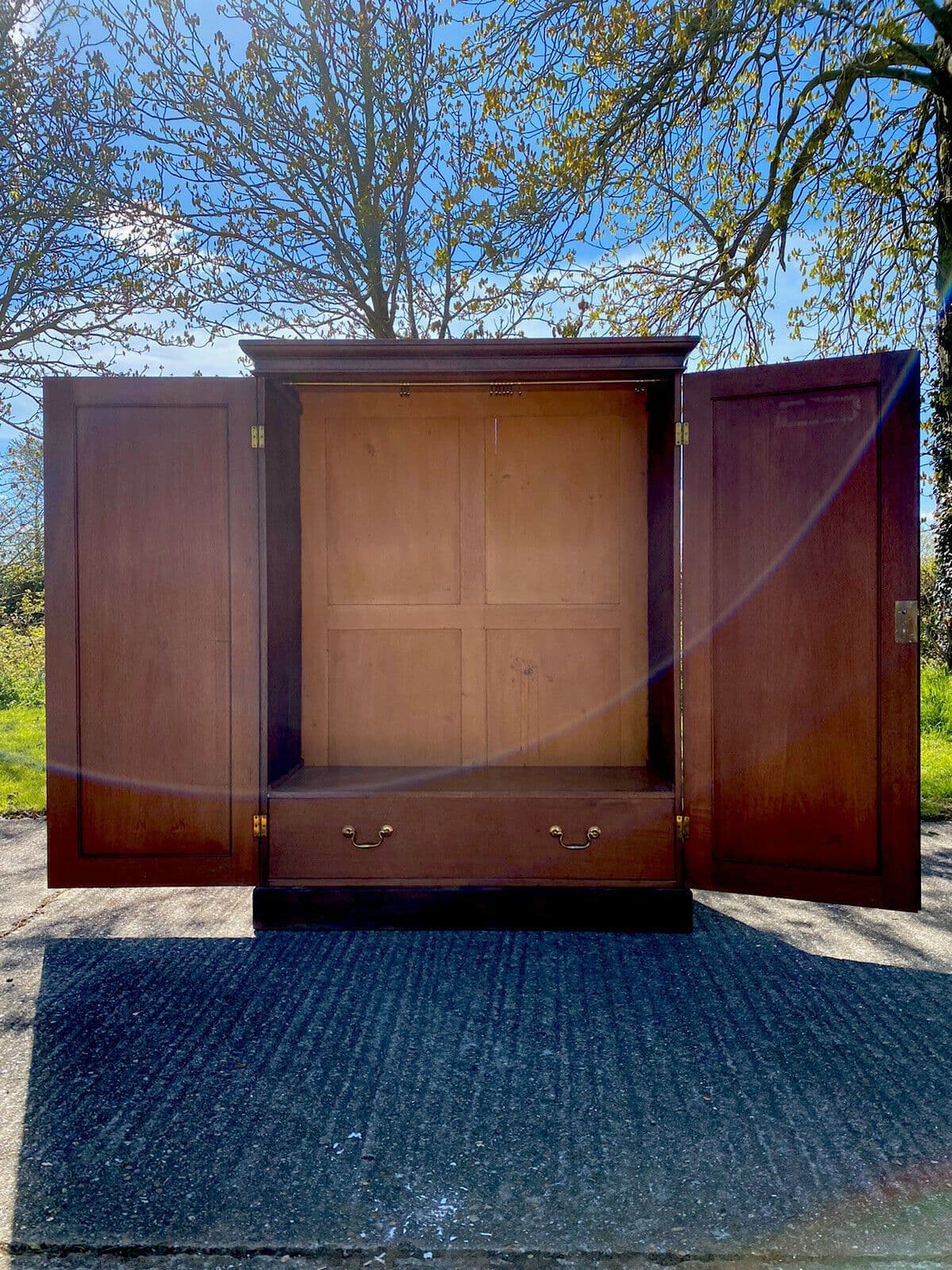 Antique Early Victorian Hall Storage Cupboard Wardrobe